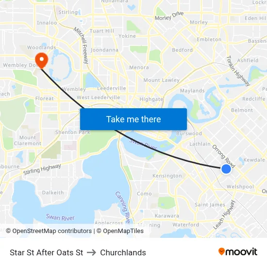 Star St After Oats St to Churchlands map