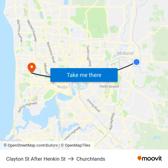 Clayton St After Henkin St to Churchlands map