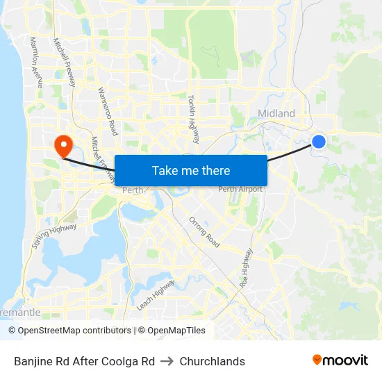 Banjine Rd After Coolga Rd to Churchlands map