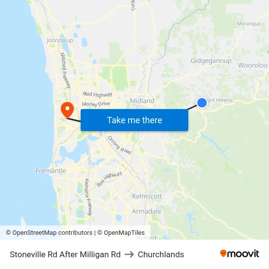 Stoneville Rd After Milligan Rd to Churchlands map