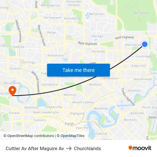 Cuttler Av After Maguire Av to Churchlands map