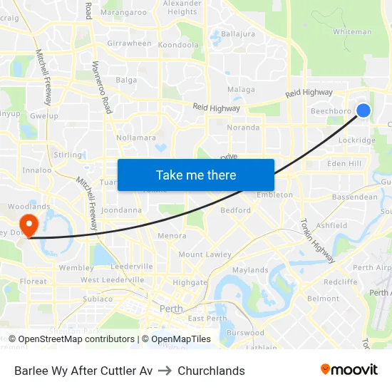 Barlee Wy After Cuttler Av to Churchlands map