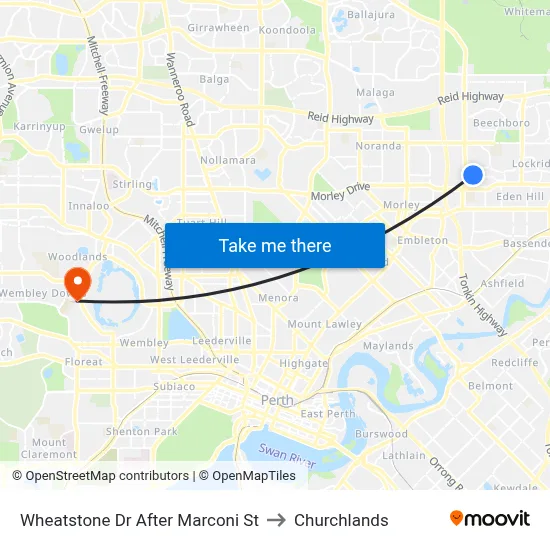 Wheatstone Dr After Marconi St to Churchlands map
