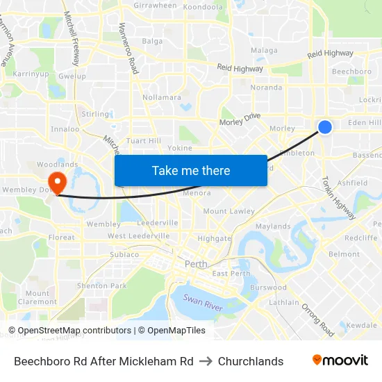 Beechboro Rd After Mickleham Rd to Churchlands map