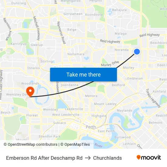 Emberson Rd After Deschamp Rd to Churchlands map