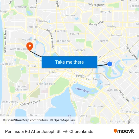 Peninsula Rd After Joseph St to Churchlands map
