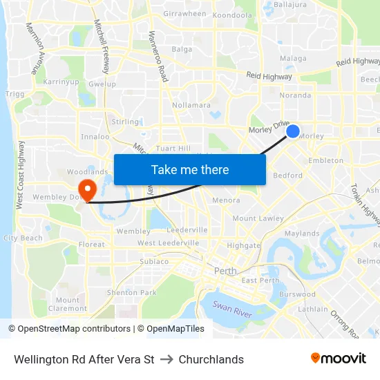 Wellington Rd After Vera St to Churchlands map