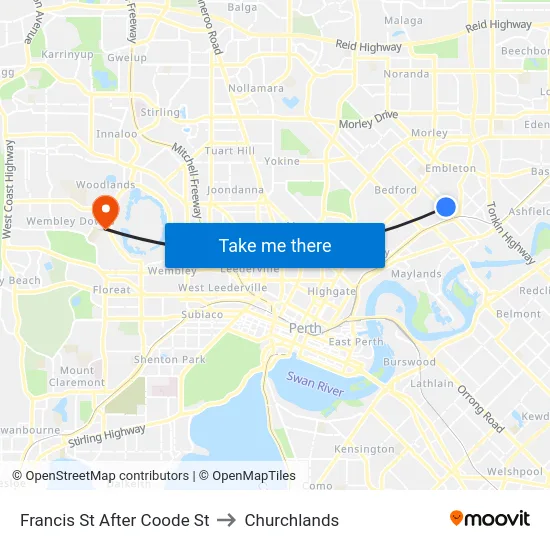 Francis St After Coode St to Churchlands map
