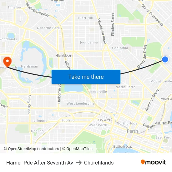 Hamer Pde After Seventh Av to Churchlands map