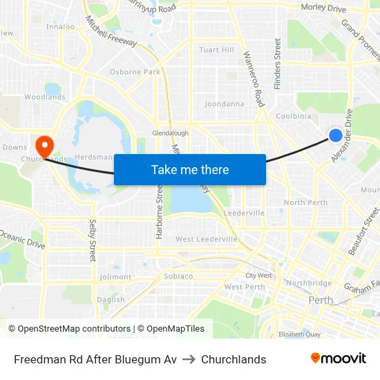 Freedman Rd After Bluegum Av to Churchlands map