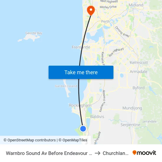 Warnbro Sound Av Before Endeavour Dr to Churchlands map