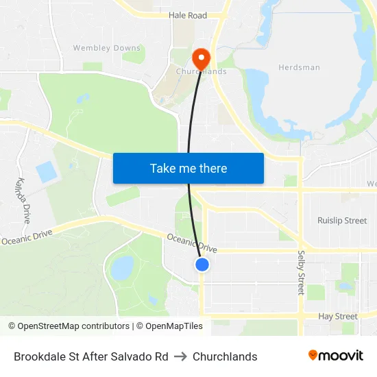 Brookdale St After Salvado Rd to Churchlands map