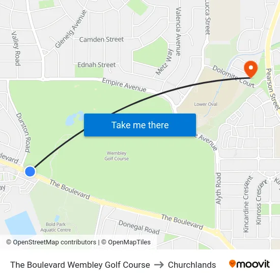 The Boulevard   Wembley Golf Course to Churchlands map