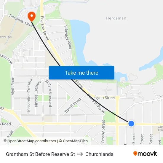 Grantham St Before Reserve St to Churchlands map