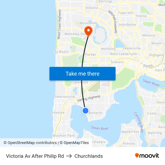 Victoria Av After Philip Rd to Churchlands map