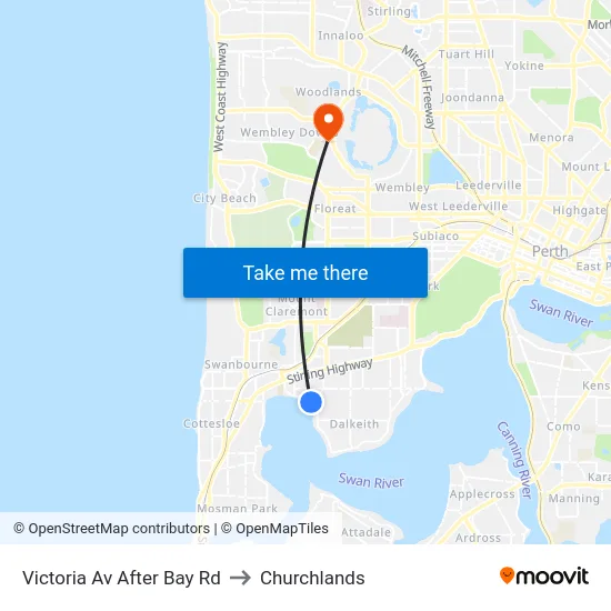 Victoria Av After Bay Rd to Churchlands map