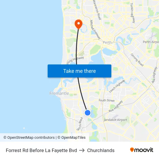 Forrest Rd Before La Fayette Bvd to Churchlands map