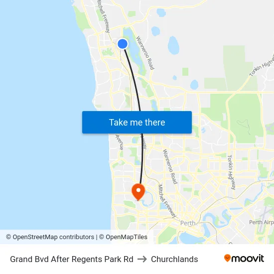 Grand Bvd After Regents Park Rd to Churchlands map