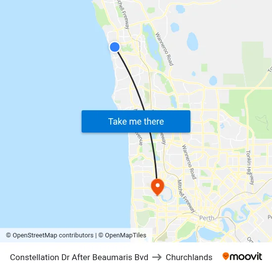 Constellation Dr After Beaumaris Bvd to Churchlands map