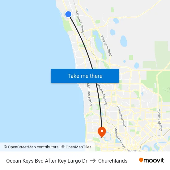 Ocean Keys Bvd After Key Largo Dr to Churchlands map