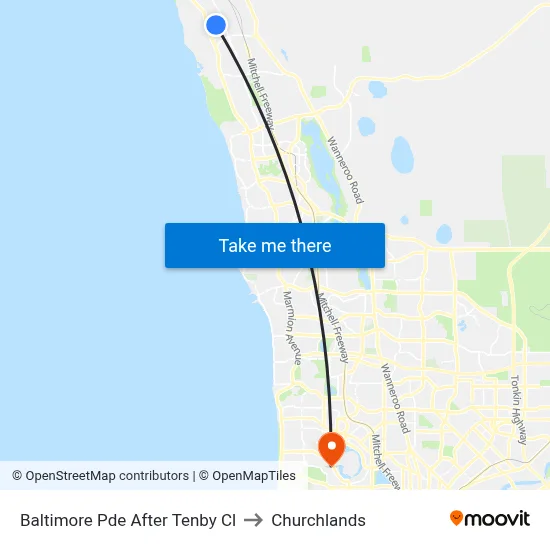 Baltimore Pde After Tenby Cl to Churchlands map