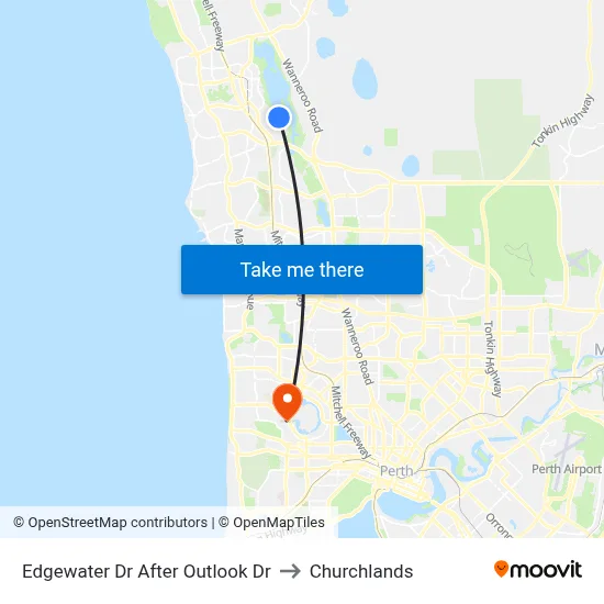Edgewater Dr After Outlook Dr to Churchlands map