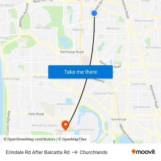 Erindale Rd After Balcatta Rd to Churchlands map