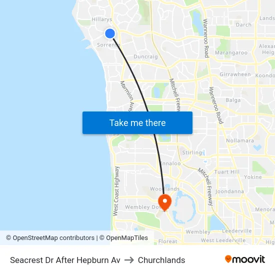 Seacrest Dr After Hepburn Av to Churchlands map