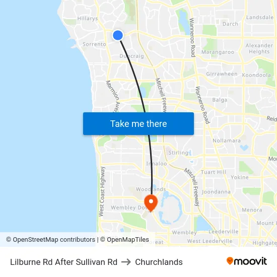 Lilburne Rd After Sullivan Rd to Churchlands map