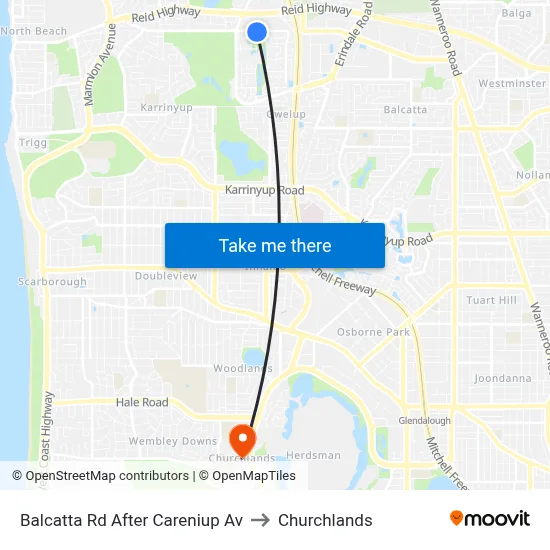Balcatta Rd After Careniup Av to Churchlands map