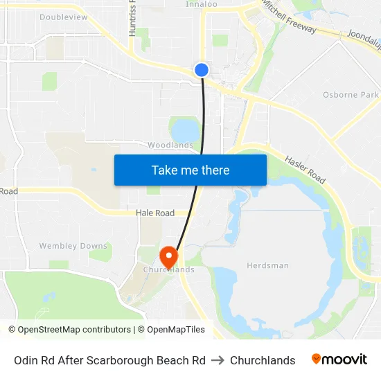 Odin Rd After Scarborough Beach Rd to Churchlands map