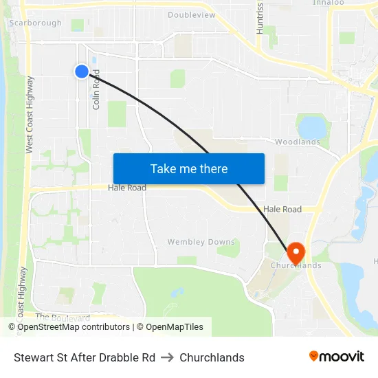 Stewart St After Drabble Rd to Churchlands map