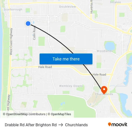 Drabble Rd After Brighton Rd to Churchlands map