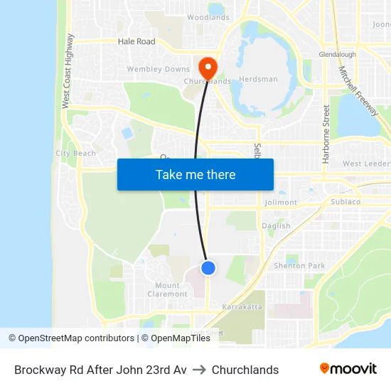 Brockway Rd After John 23rd Av to Churchlands map