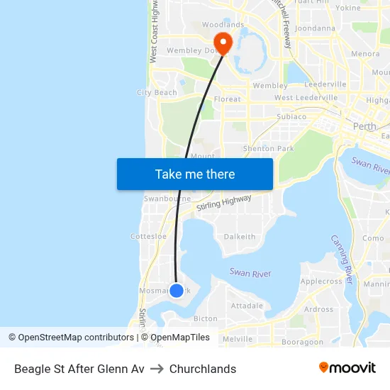 Beagle St After Glenn Av to Churchlands map
