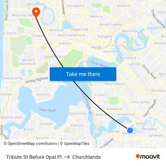 Tribute St Before Opal Pl to Churchlands map