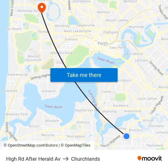 High Rd After Herald Av to Churchlands map
