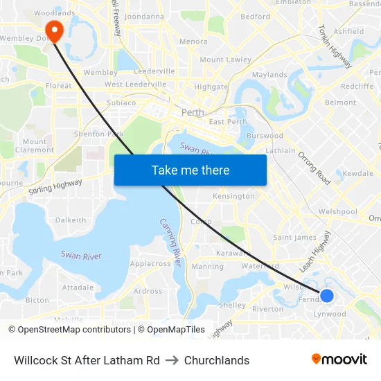 Willcock St After Latham Rd to Churchlands map