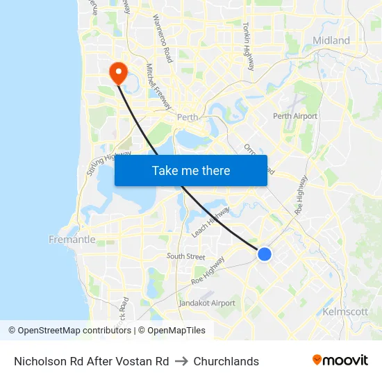 Nicholson Rd After Vostan Rd to Churchlands map