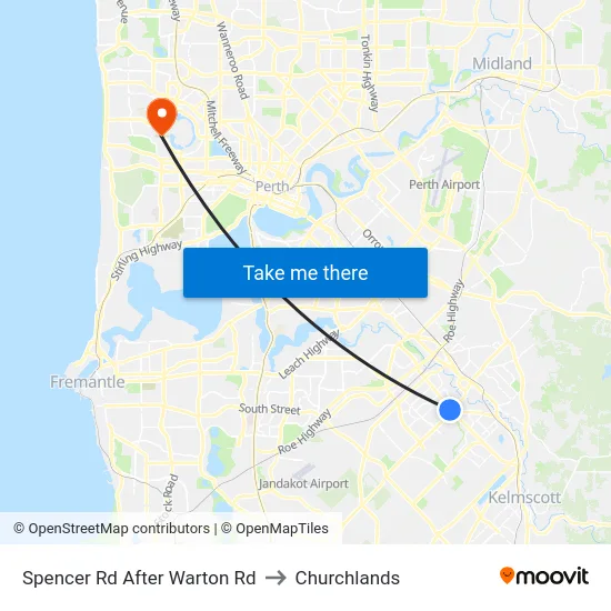 Spencer Rd After Warton Rd to Churchlands map