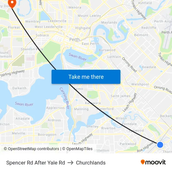 Spencer Rd After Yale Rd to Churchlands map