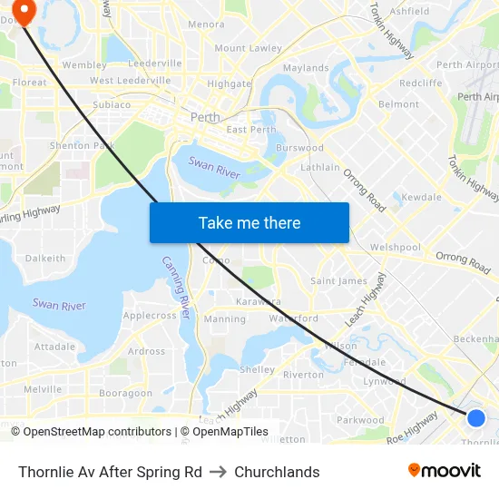 Thornlie Av After Spring Rd to Churchlands map