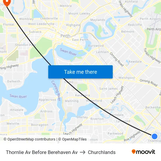 Thornlie Av Before Berehaven Av to Churchlands map