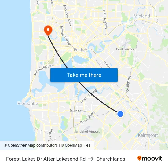Forest Lakes Dr After Lakesend Rd to Churchlands map