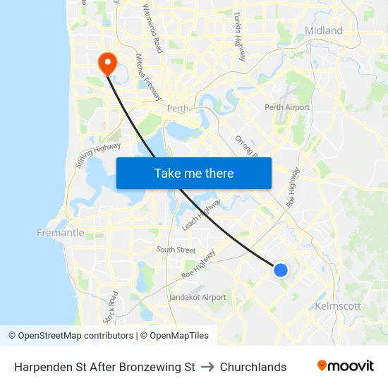 Harpenden St After Bronzewing St to Churchlands map