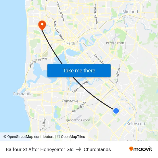 Balfour St After Honeyeater Gld to Churchlands map