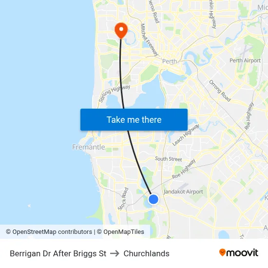 Berrigan Dr After Briggs St to Churchlands map