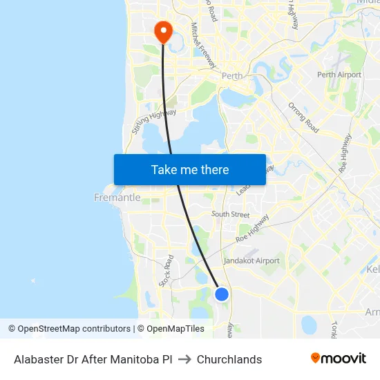 Alabaster Dr After Manitoba Pl to Churchlands map