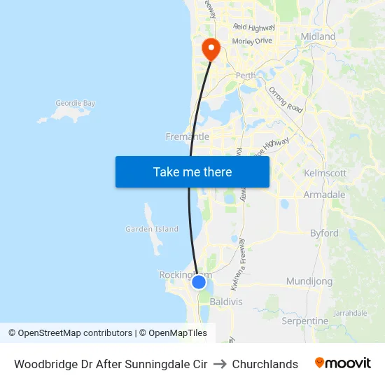 Woodbridge Dr After Sunningdale Cir to Churchlands map