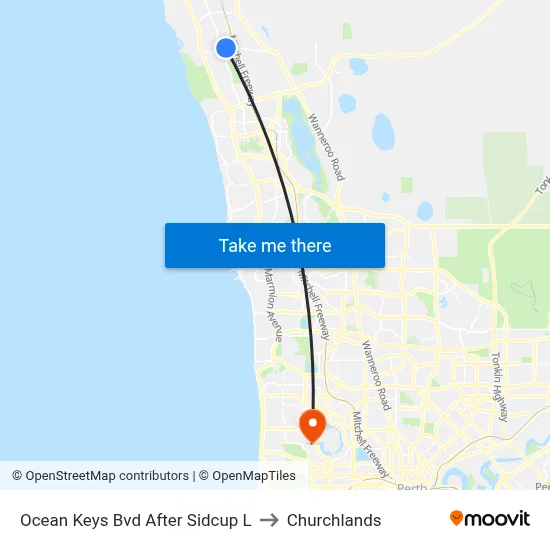 Ocean Keys Bvd After Sidcup L to Churchlands map
